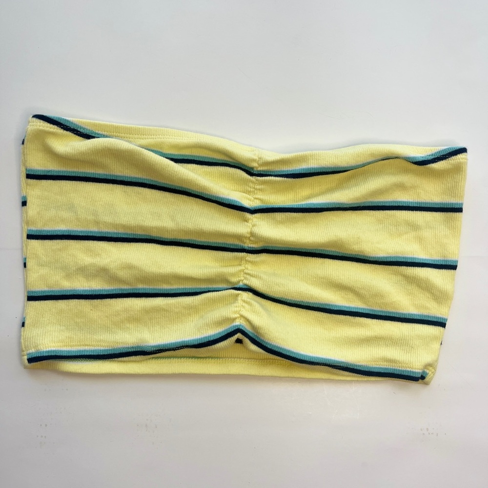 yellow striped tube top